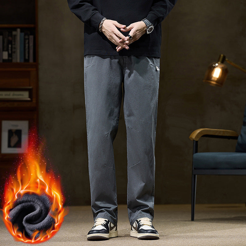 Insulated Straight-Leg Fleece Trousers