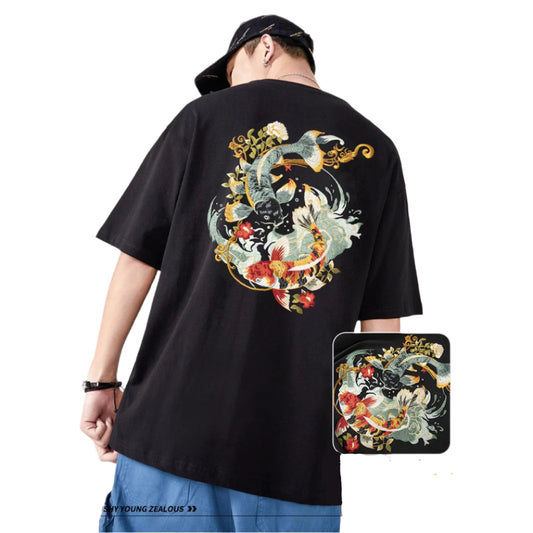 Embroidered Koi T-Shirt