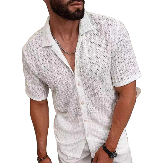 Men's Hollow Knit Polo Shirt
