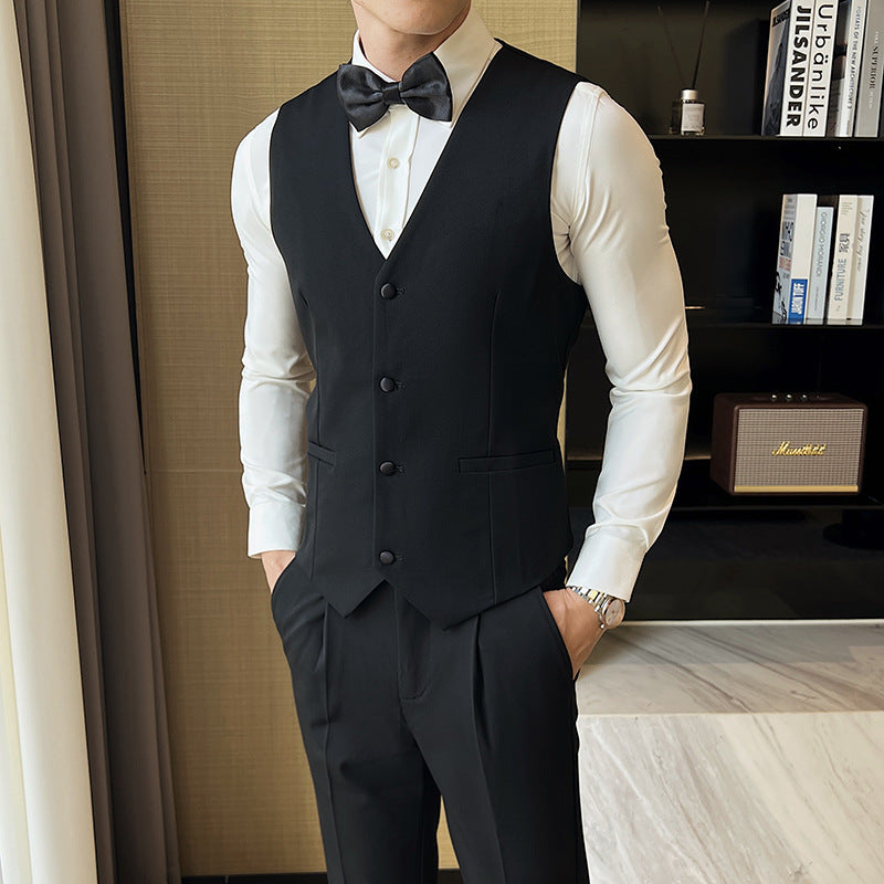 Slim-Fit Peak Lapel Three-Piece Tuxedo
