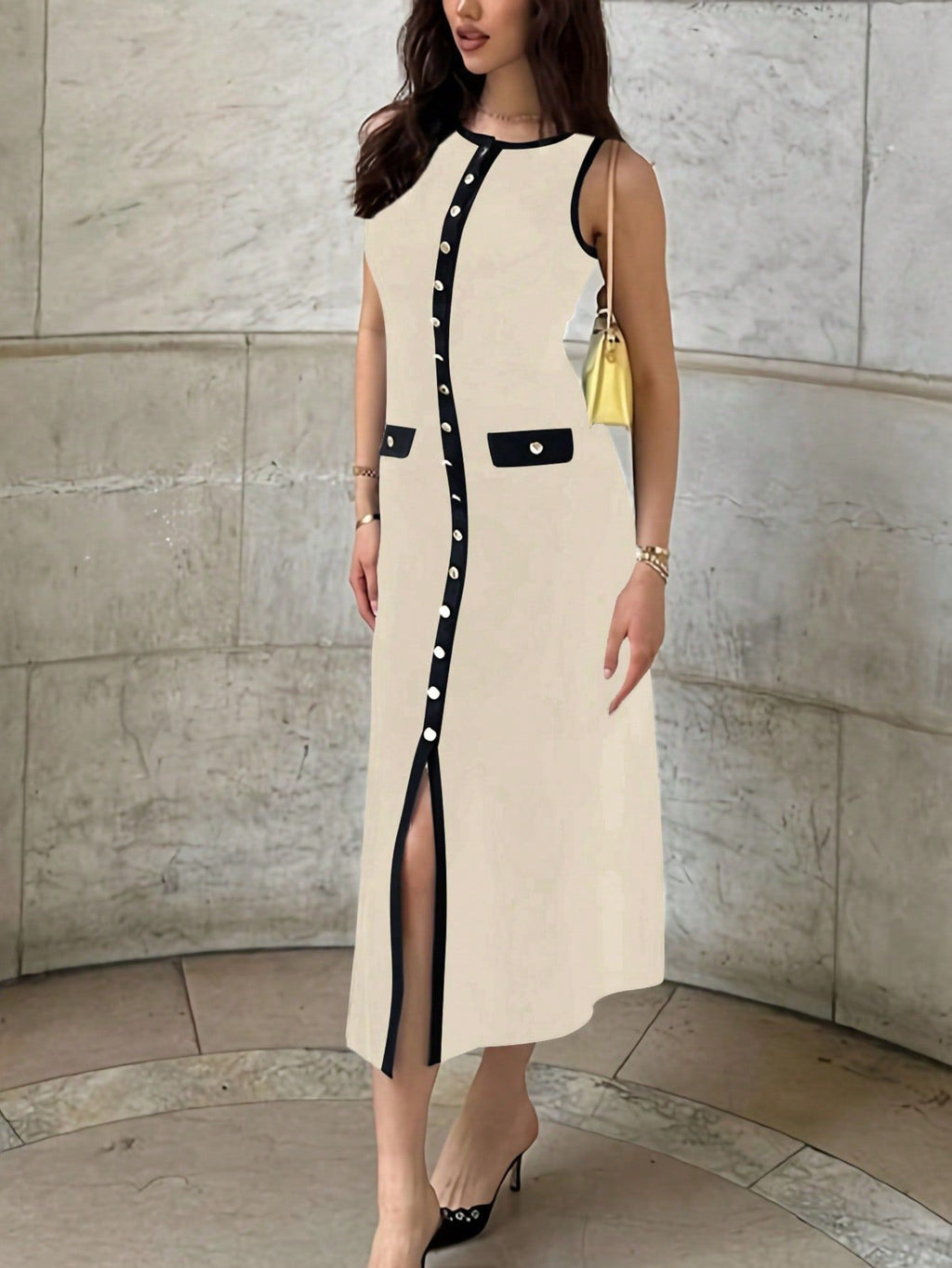 Classy Slit Knit Midi Dress