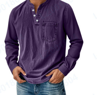 Three-Button Long Sleeve polo shirt
