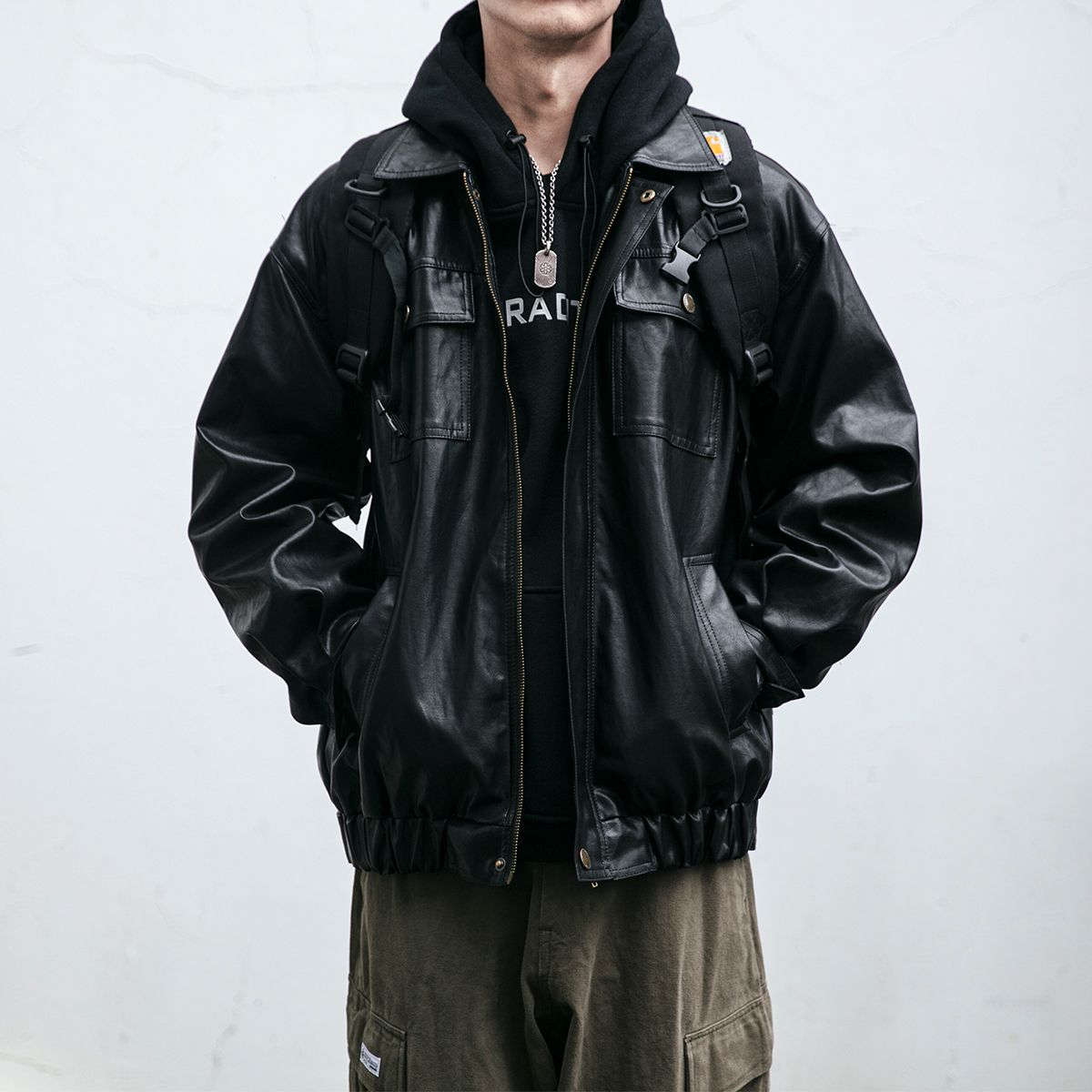 Vintage Oversized Flight Leather Jacket