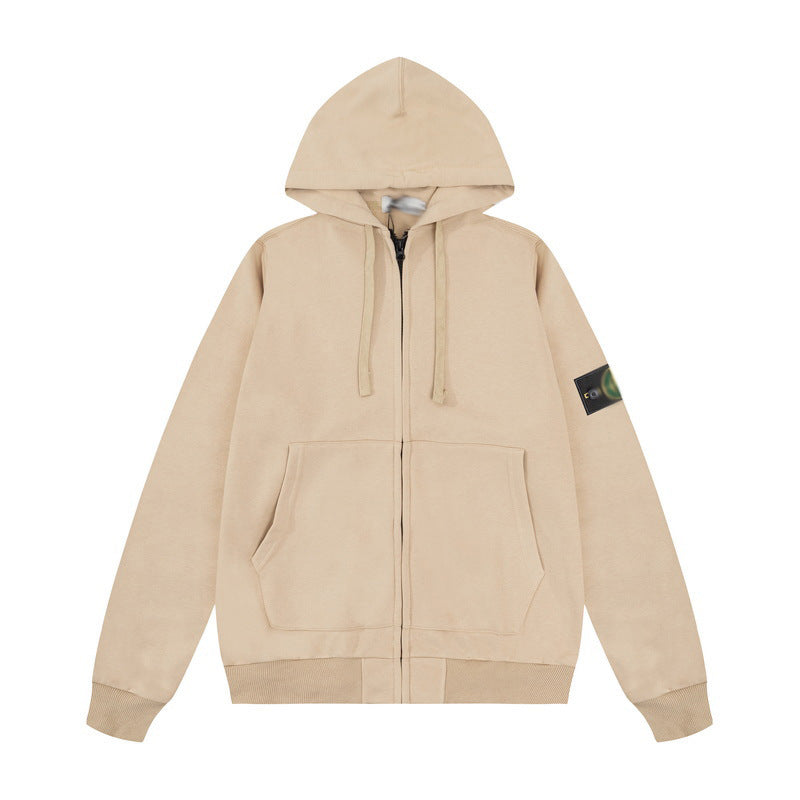 Compass-Patch Zip Hoodie