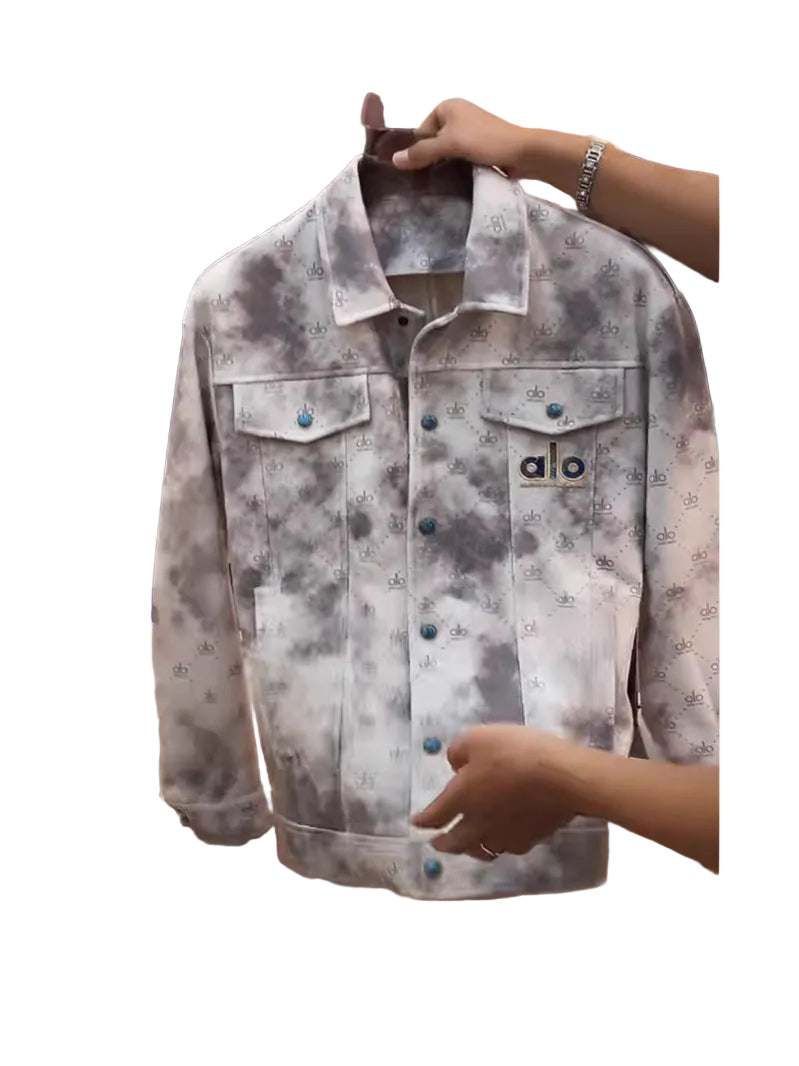 Embroidered Monogram Denim-Style Jacket