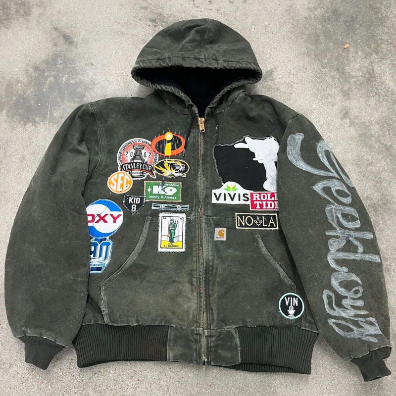 Men’s Hooded Utility Print Jacket