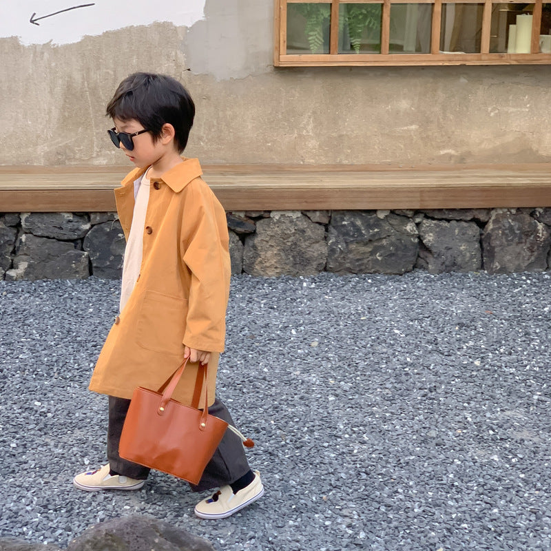 Kids' Cinched-Waist Trench Coat