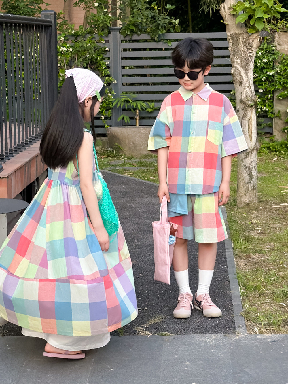 Kids' Colorful Plaid Two-Piece Set