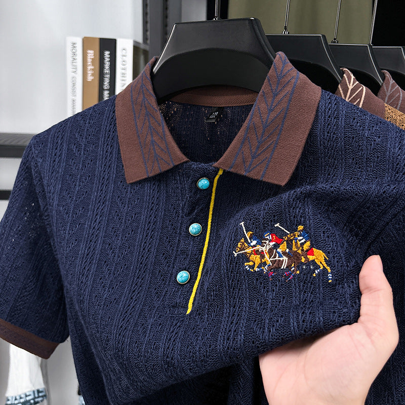 Embroidered Knit Polo