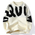Men's Oversized Letter Knit Sweater