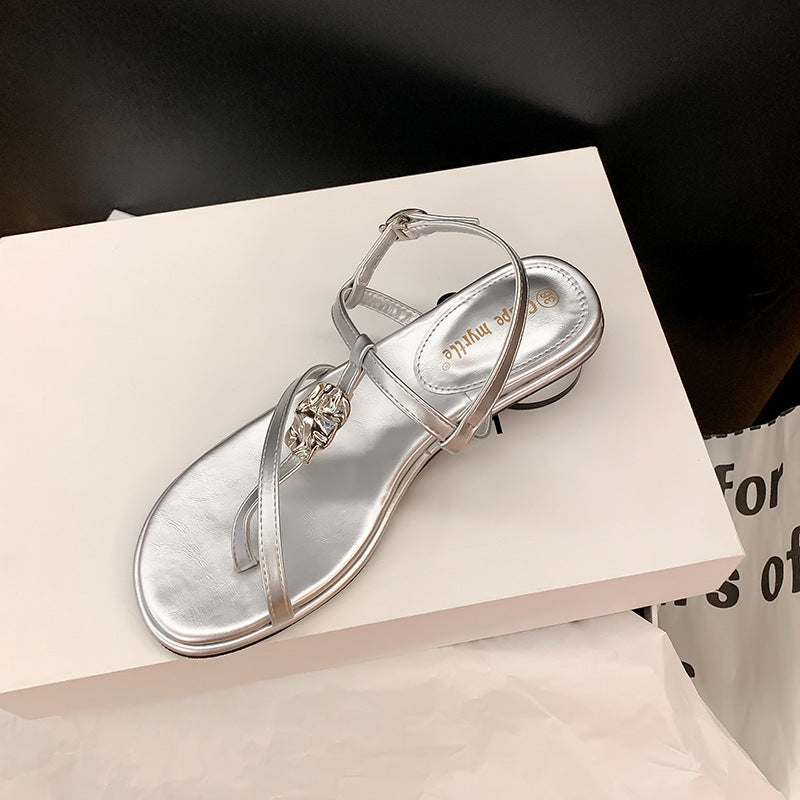 Cross-Strap Block-Heel Sandals