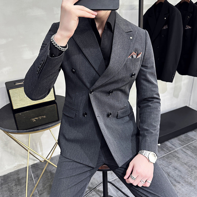 Slim-Fit Double-Breasted Modern Suit Set