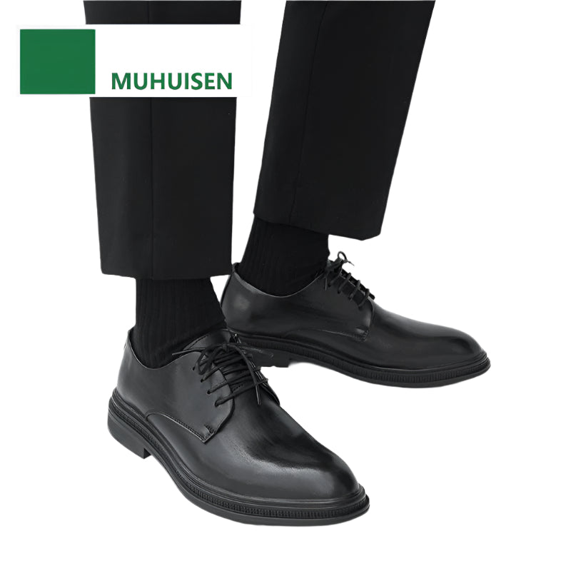 Men's Black Leather Business Casual Shoes