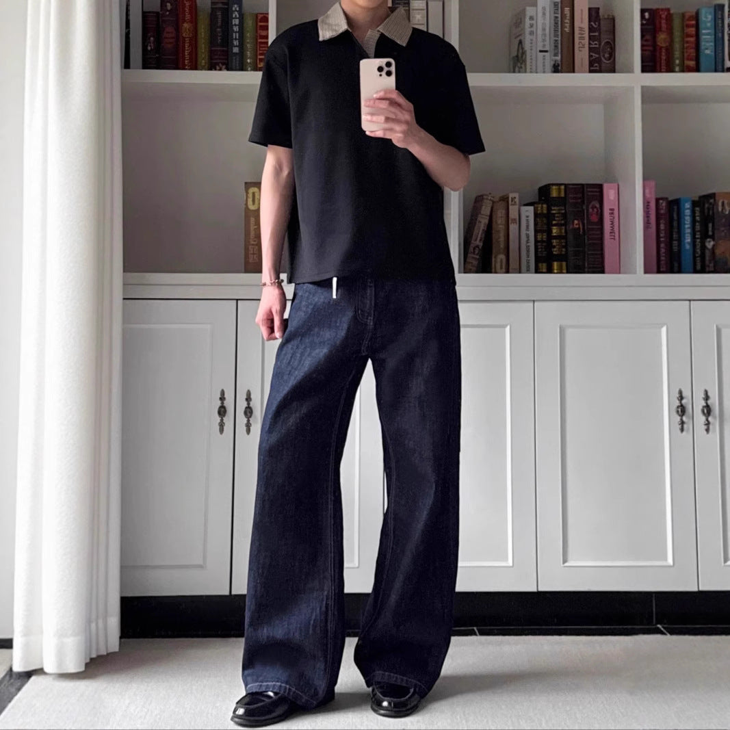 Plaid Collar Polo Shirt