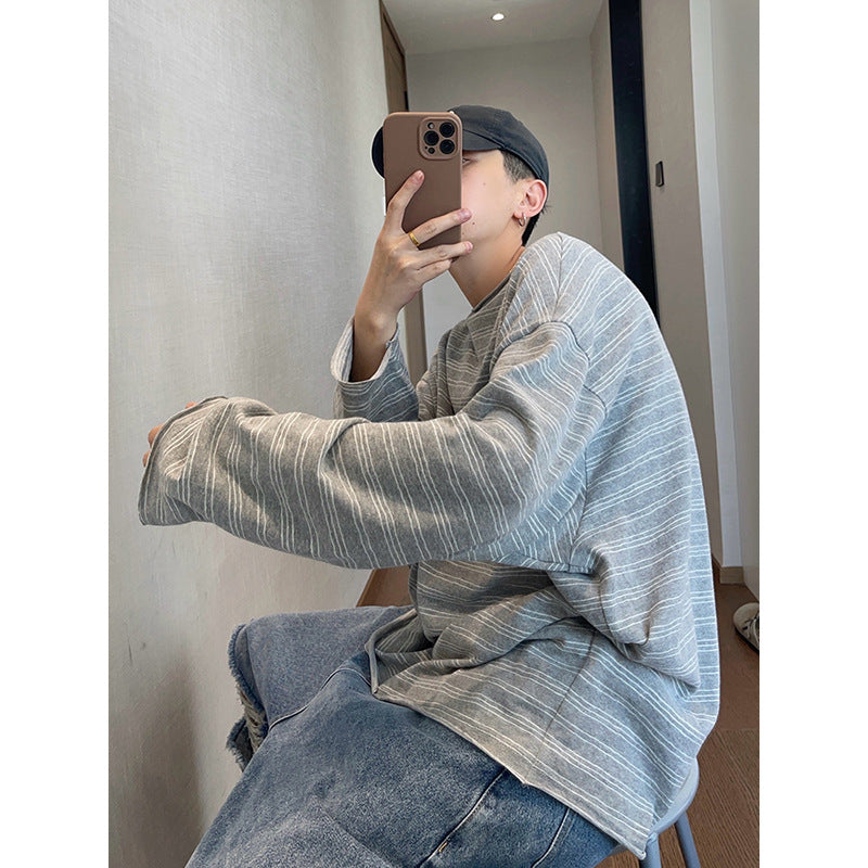 Striped Knit Sweatshirt