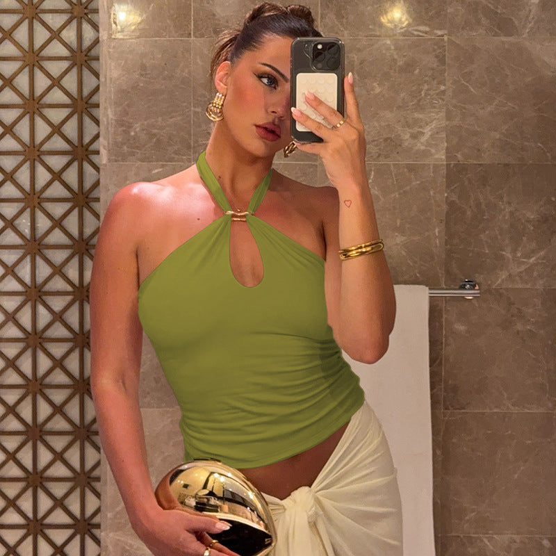 Elegant Keyhole Halter Top.