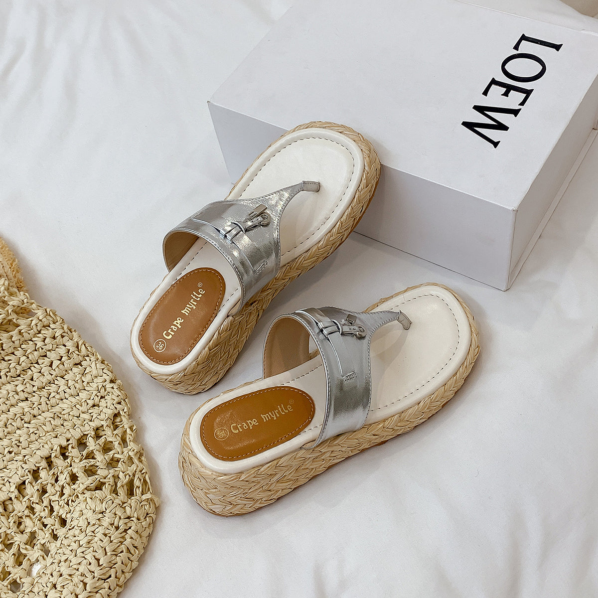 Tassel Platform Thong Sandals