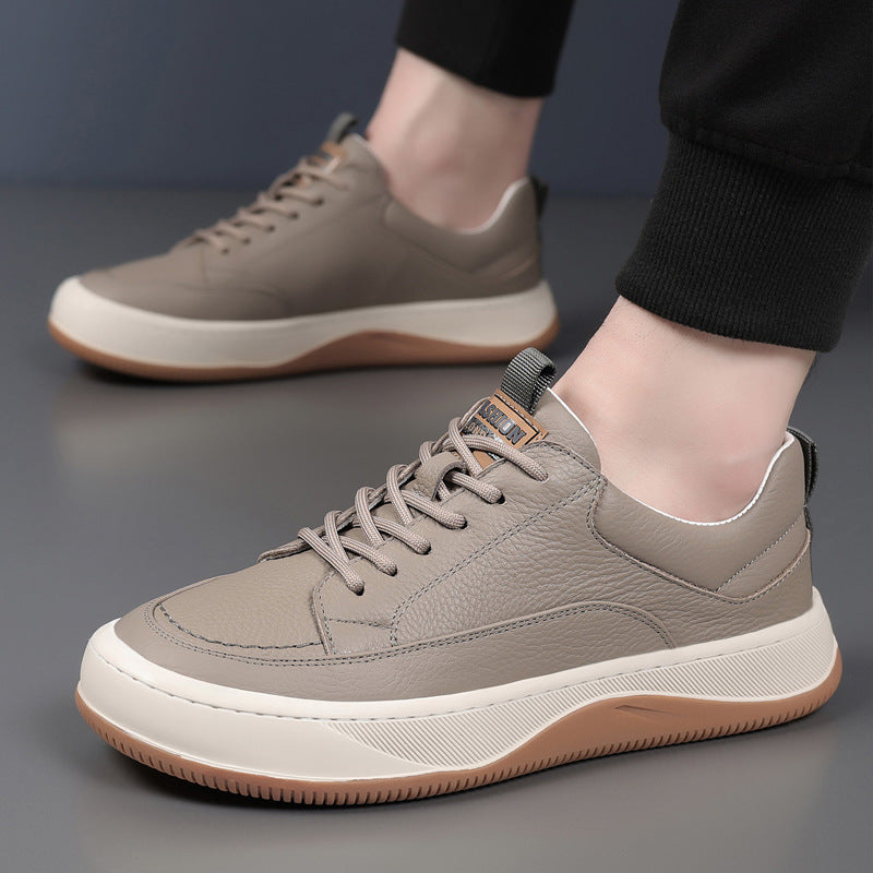 Men's Top-Grain Leather Casual Sneakers