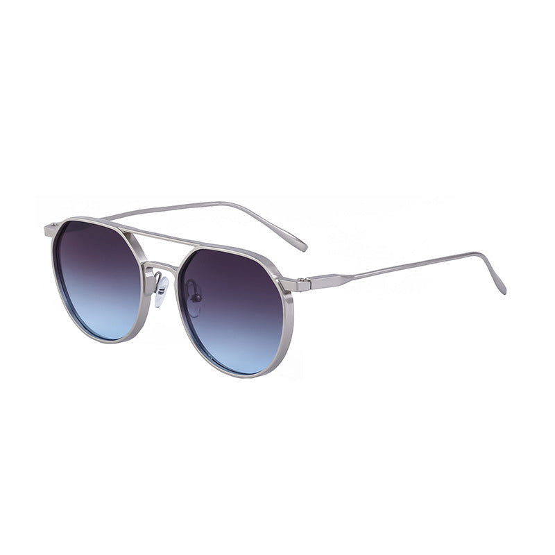 Aviator-Style Retro Metal Sunglasses