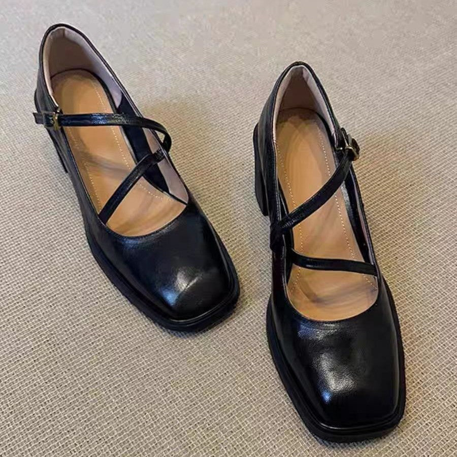 Leather Vintage Mary Jane Heels