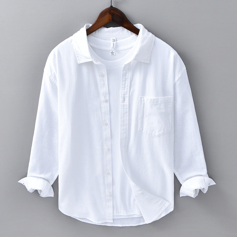 Men's Linen-Blend Button-Down Shirt