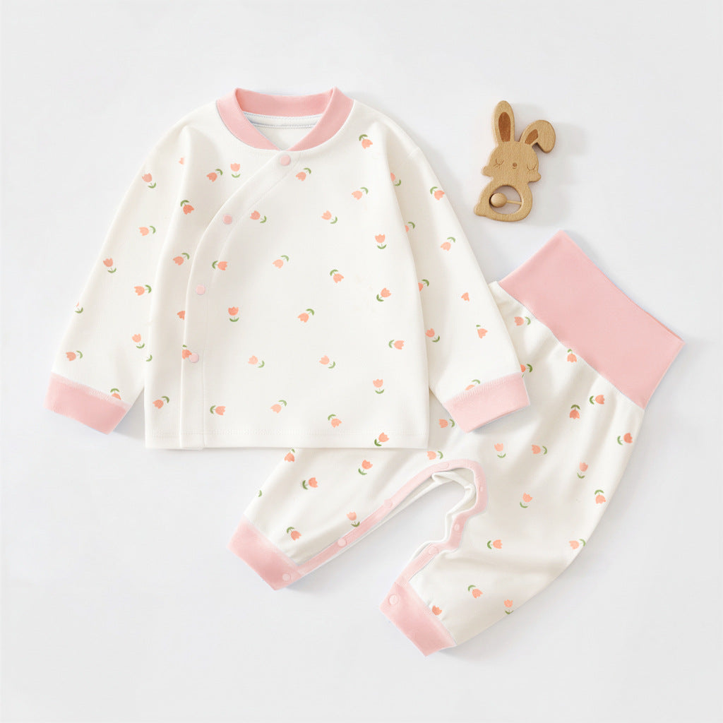 Cotton Baby High-Waist Thermal Set