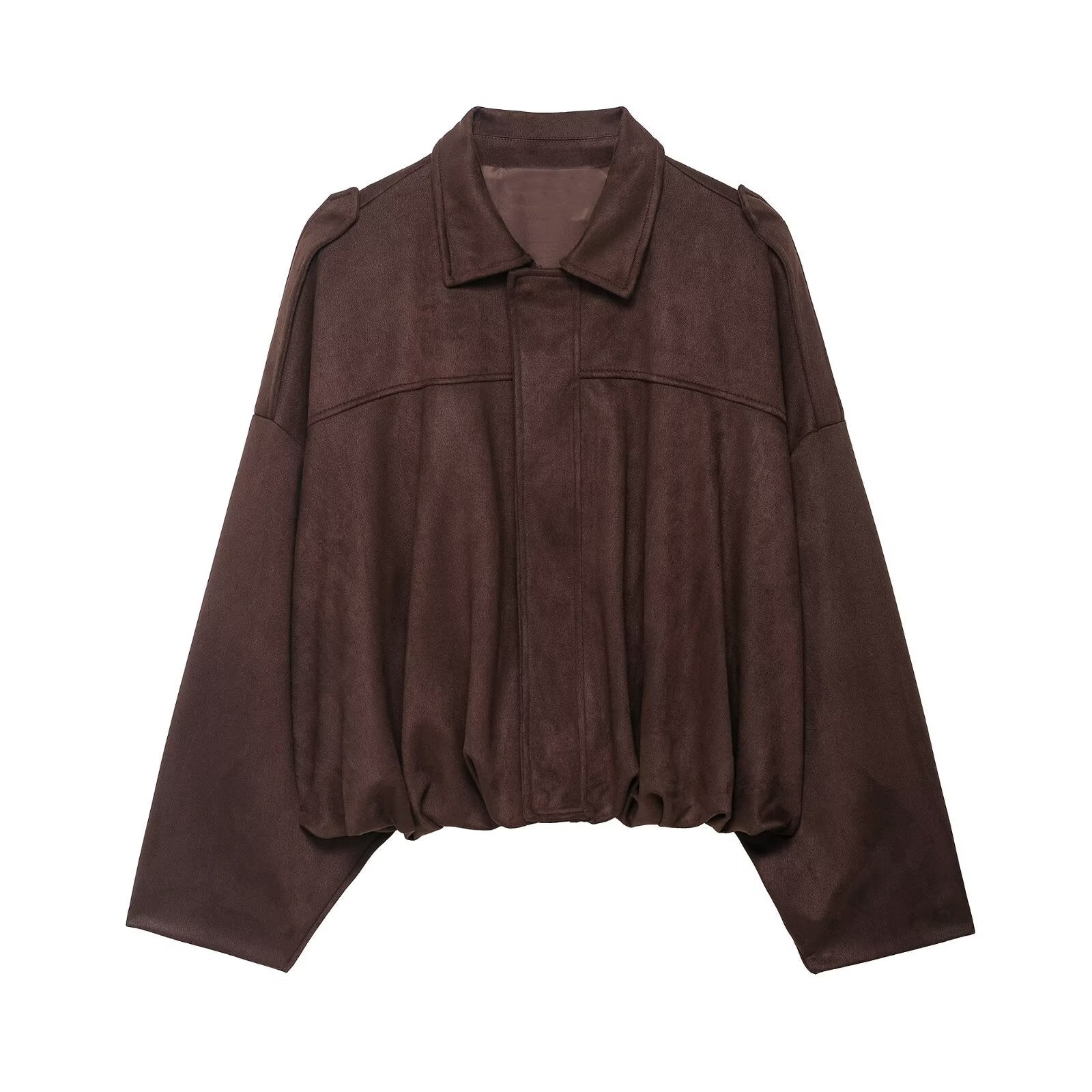 Faux Suede Casual Bomber Jacket