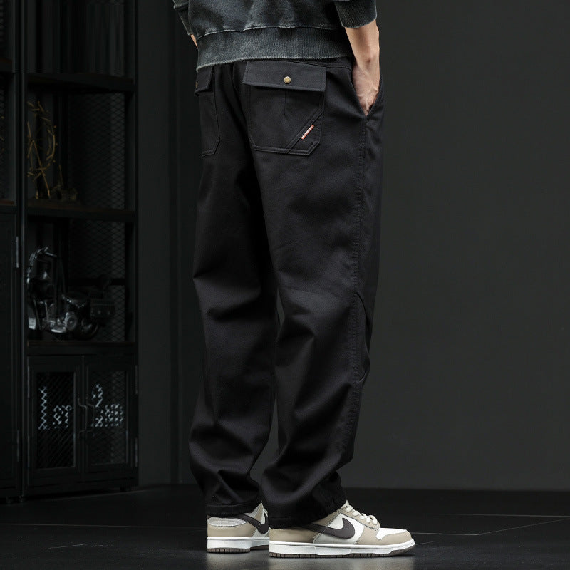 Loose Straight Workwear Pants.