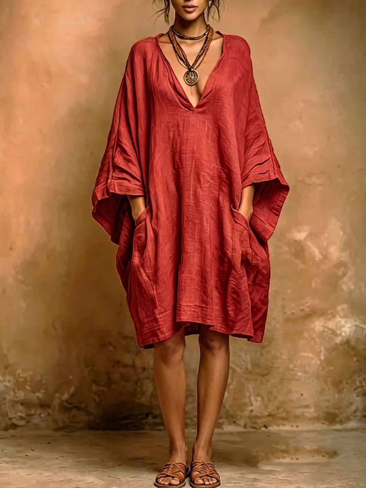 Loose Batwing Sleeve Dress