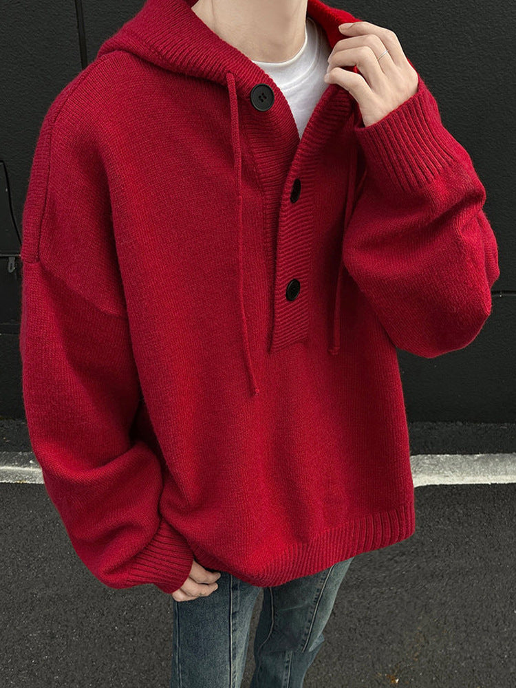 Knitted Hooded Cardigan