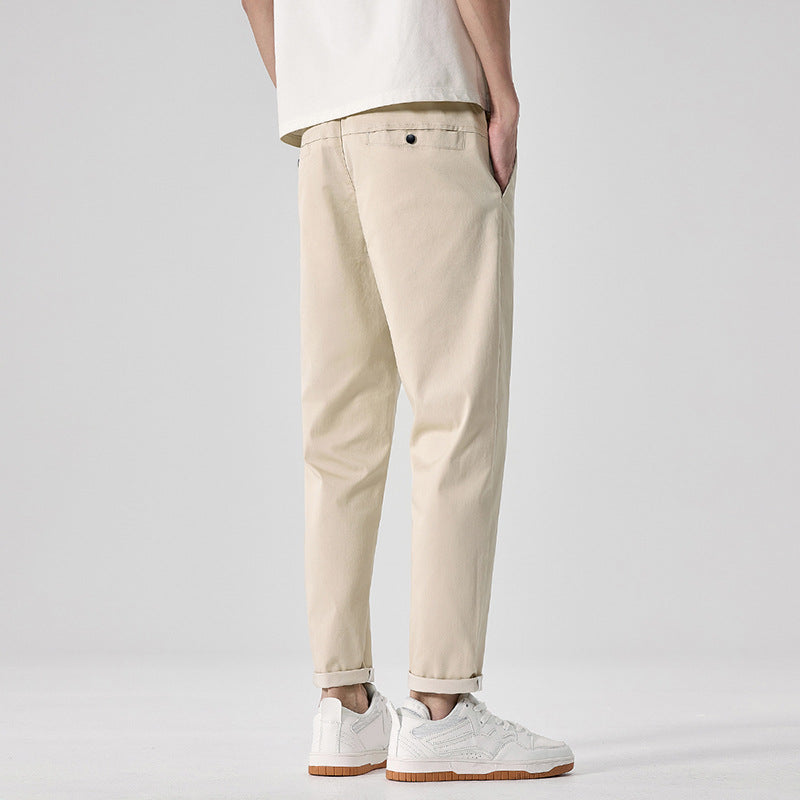 Men’s Slim-Fit Cropped Casual Trousers