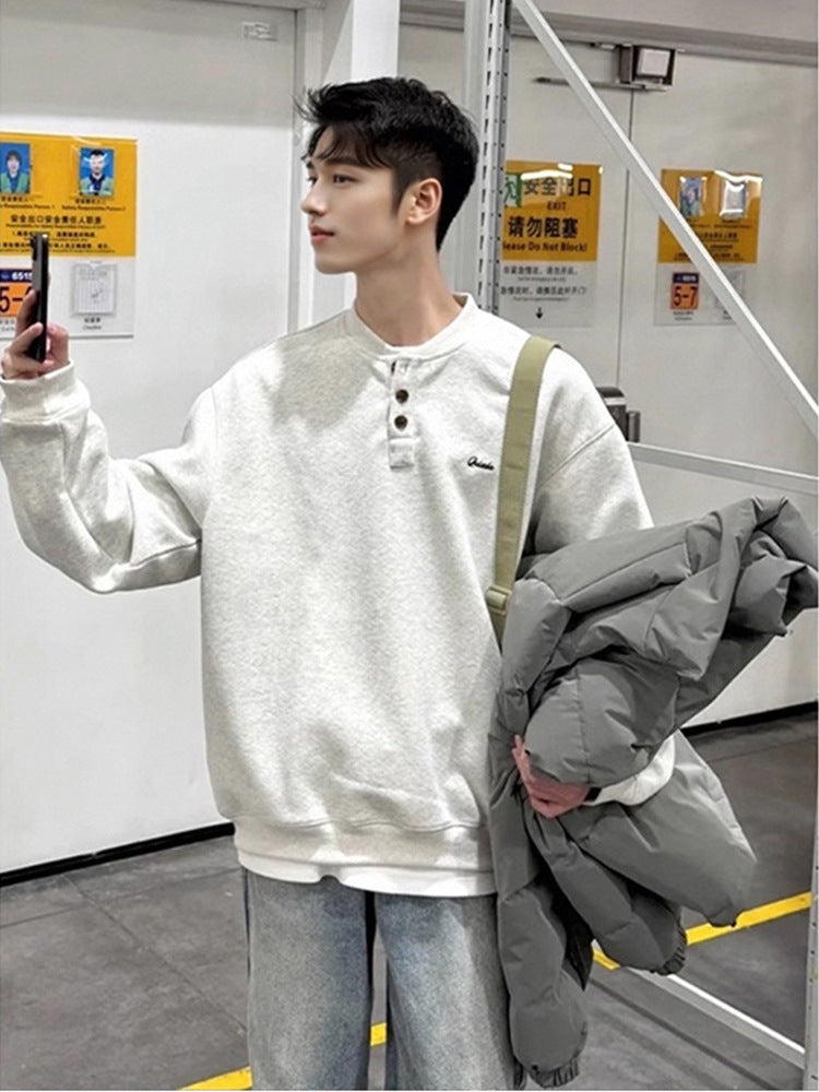 Collarless Knit Pullover