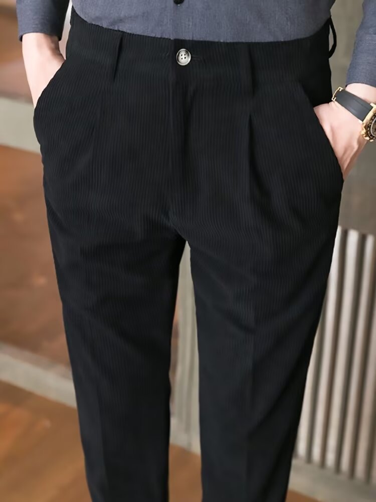 Pleated Corduroy Trousers