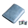 Blue-Three fold models (retro top layer leather)-Anti-theft brush
