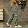 Men's Pure Cotton Washed Wide-Leg Casual Trousers