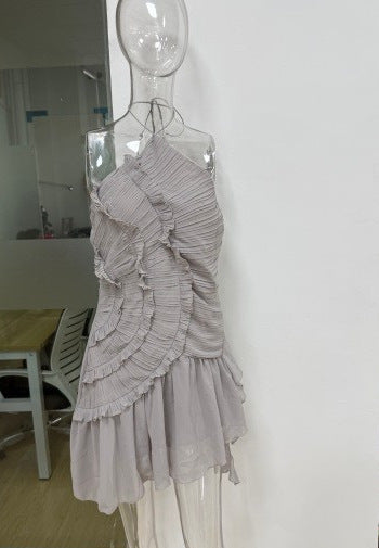Pleated Halter Dress