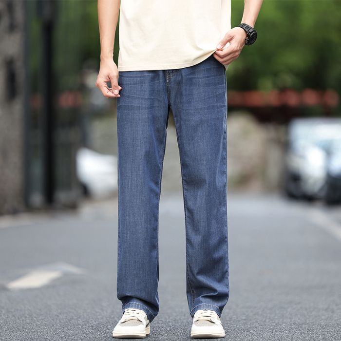 Lightweight Straight-Leg Denim