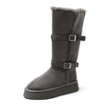 Fleece-Lined Platform Snow Boots