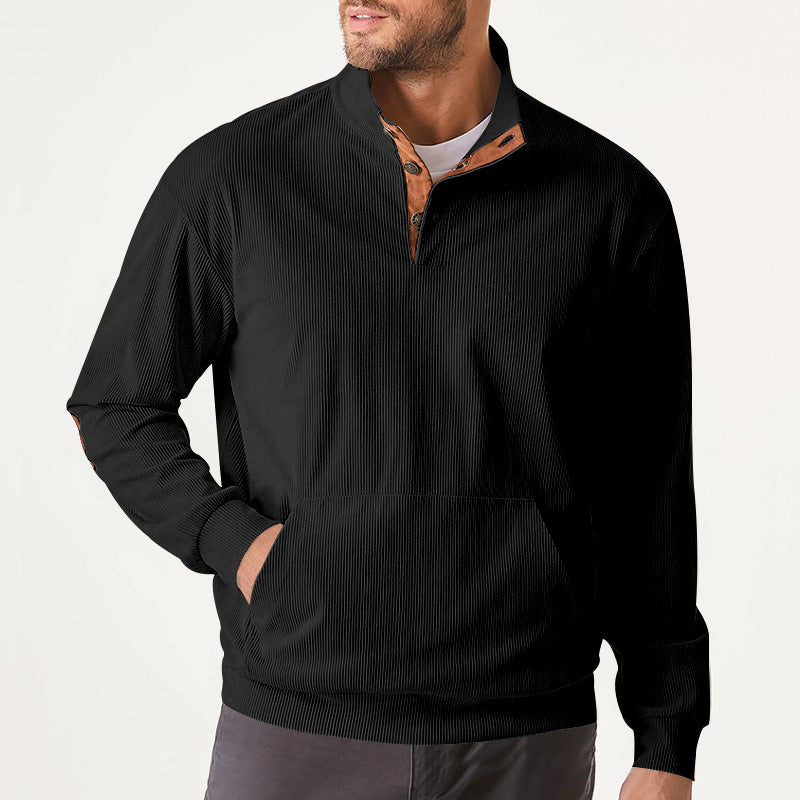 Men’s Corduroy Quarter-Button Pullover