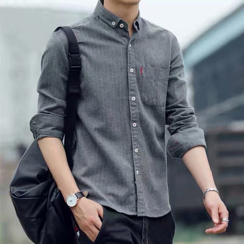Men's Cotton Long-Sleeve Work Shirt