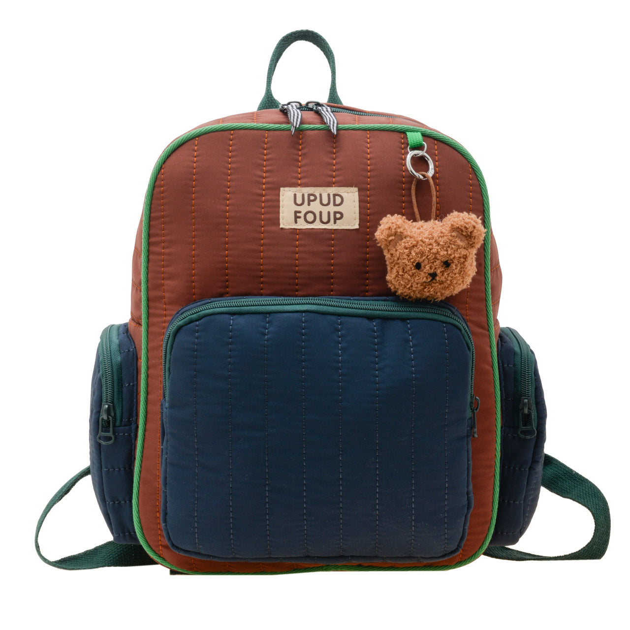 Quilted Bear Charm Backpack