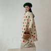 Colorful polka dot furry vest dress