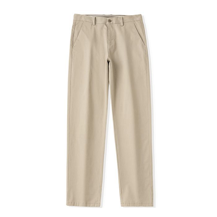 Premium Straight-Leg Cotton Stretch Casual Pants