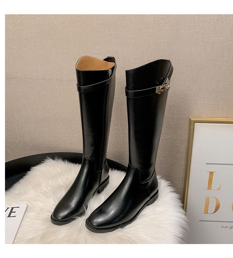Knee-High Leather Riding Boots