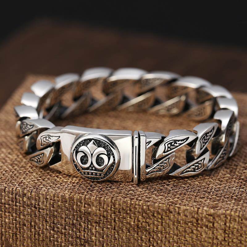 Vintage Crown Emblem Curb Bracelet