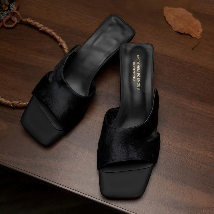 Zebra Block-Heel Sandals