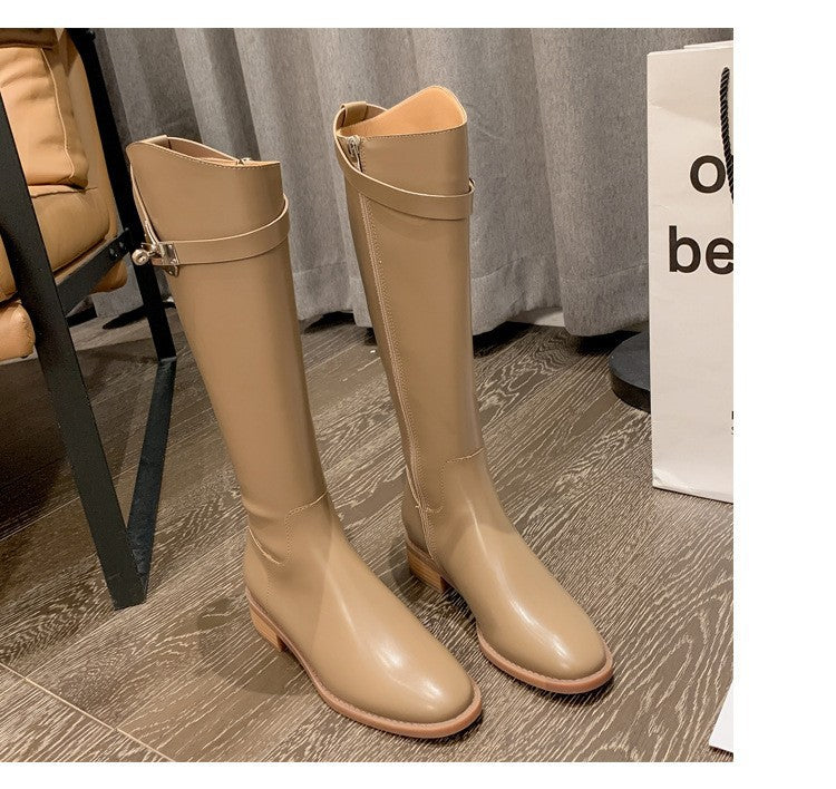 Knee-High Leather Riding Boots