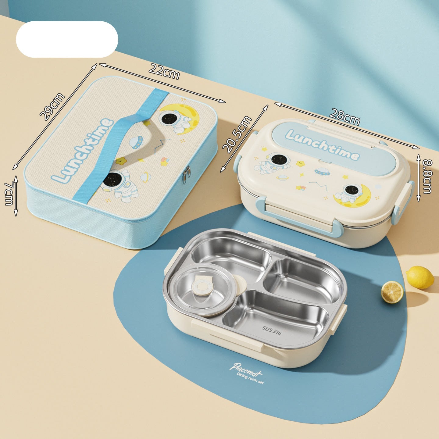 Stainless Steel Compartment Bento Box Set