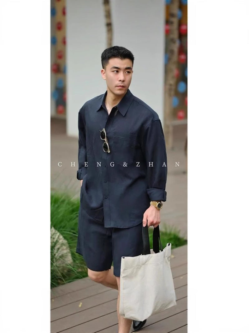 Linen-Blend Relaxed Leisure Set