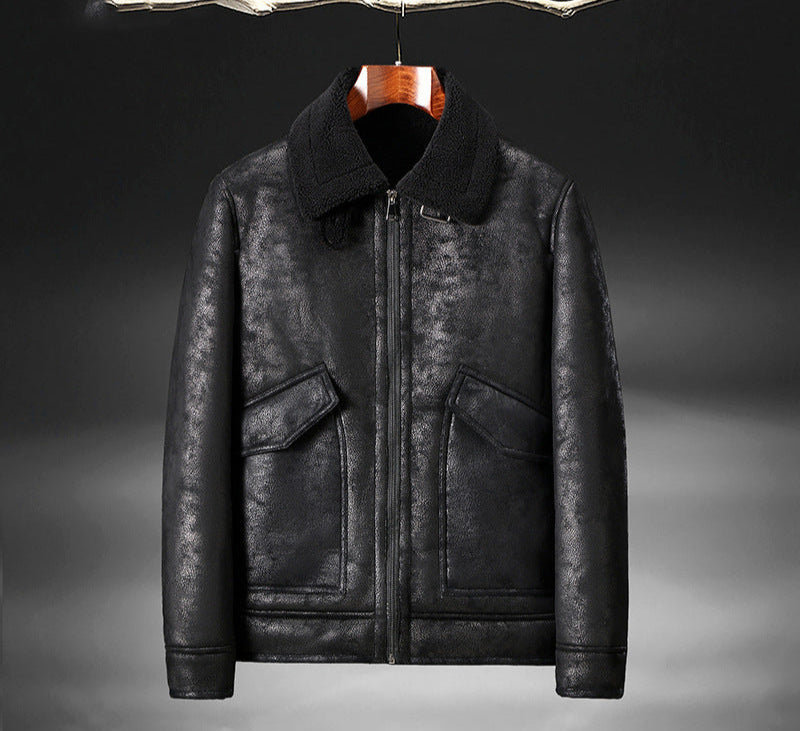 Aviator leather jacket